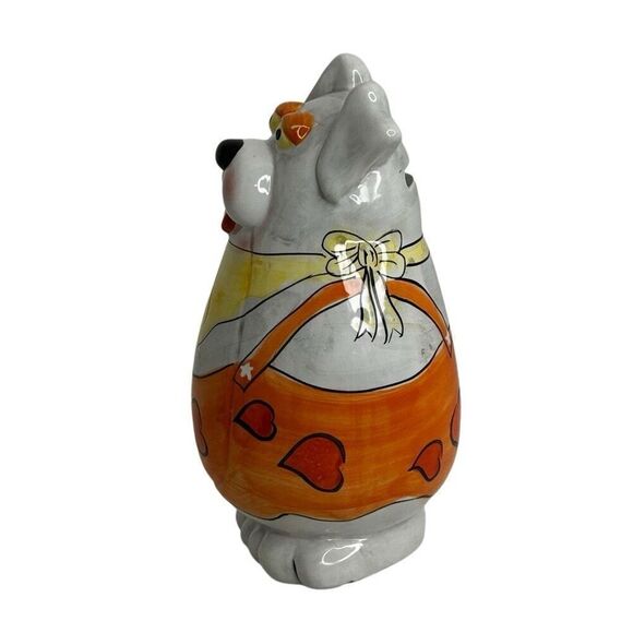 Mid Century Dog Bank Multicolor Hand-painted Decorative Ceramic Money Saving Pot - Picture 8 of 10